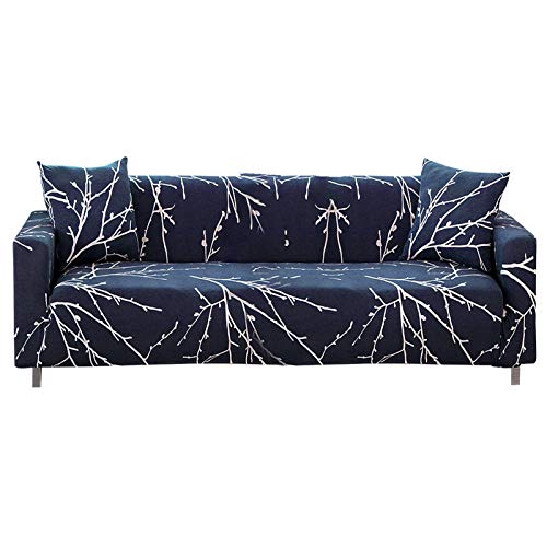 Donzake Printed Dark Blue Sofa Cover 3 Seat Stretch Couch Cover Sofa