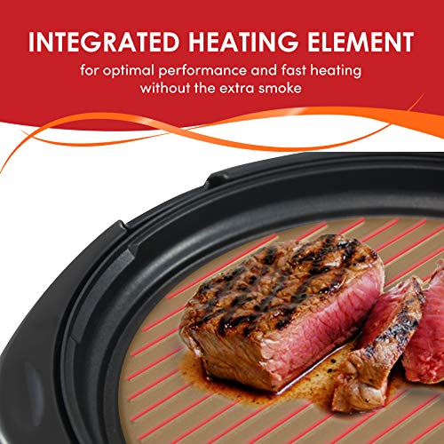 Elite Gourmet EMG980B Smokeless Electric Tabletop Grill Nonstick, 6