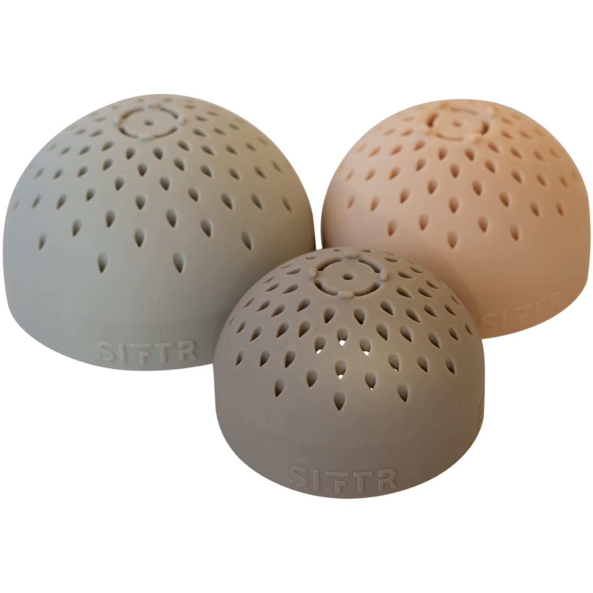 Photo 1 of SIFTR (MUSHROOM) Nesting Can Strainer Mini Colander Set - Space Saving Small Colanders and Strainers - Multi Use Kitchen Gadget - Silicone Can Strainer