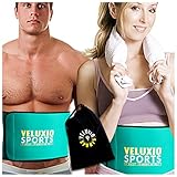 Waist Trimmer Ab Belt (Green) - Adjustable Weight Loss Sauna Belt For Men & Women With FREE Carrying Bag - Provides Lower Back & Lumbar Supports For Easy, Effortless Waist Slimming - Lifetime Guarantee