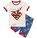 Sidney Boys Summer Superman Shorts Pajamas Sets Cotton White (3t, White)