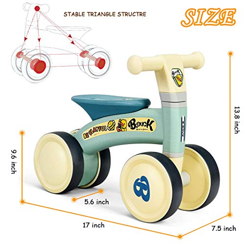 Reeple Baby Balance Bikes 10-24 Month Children Walker Riding Toys for 1 Year Old Boys Girls Kids Gifts No Pedal Infant 4 Wheels Toddler Bicycle Best First Birthday New Year Holiday - Thumbnail 4