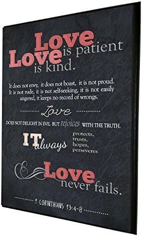 Love Is Patient, Love Is Kind. It Does Not Envy, It Does Not Boast | Religious Decor | Wood Wall Plaque | Made in USA | Ready to Hang | Perfect Christian Gift