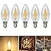 Chrasy 5-Pack 4W E14 Filament Bulb 360LM (45 Watt Equivalent) E14 Base LED Bulb Edison Light Bulb C35 Vintage Edison Bulb Candle Light Warm White 3000K AC 110V