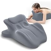 HOMEPAC Ergonomic Memory Foam Wedge Pillow, 27&deg; Bed Wedge Support, Grey | Reading Reclining Sit Up Support, Upper Body Leg Elevation Comfort, Neck Back Waist Support, Removable Cover, Anti-Slip Base