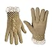 Peach Couture Classic Cable Knit Plush Fleece Lined Double Layer Winter Gloves