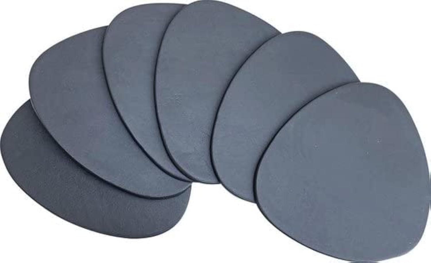 Brute Strength - Full grain leather coasters - Grey - Semi-round - 6 pcs - Ovale coaster for glass - Coasters for drinks - includes holder