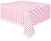 Plastic Light Pink Striped Table Cover, 108