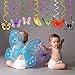 CC HOME 15Pcs Butterfly Hanging Swirls Insect Ceiling Streamer Birthday Decorations Butterfly Themed Party Favors for Holiday Baby Shower Home Decoration Party Supplies
