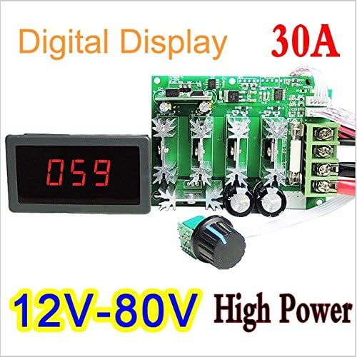 YalinGE High Power 12V ~ 80V DC 30A Digital Display PWM HHO RC Motor Speed Controller DC 12v 24v 36 48v 72v Motor Control Switch