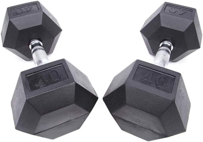 GJLGOU Rubber Encased Hex Dumbbells Perfect for Training with Easy-Grip Neoprene Coating for A Secure Hold Slimming 15,20,25,30,40 Lbs (Single)