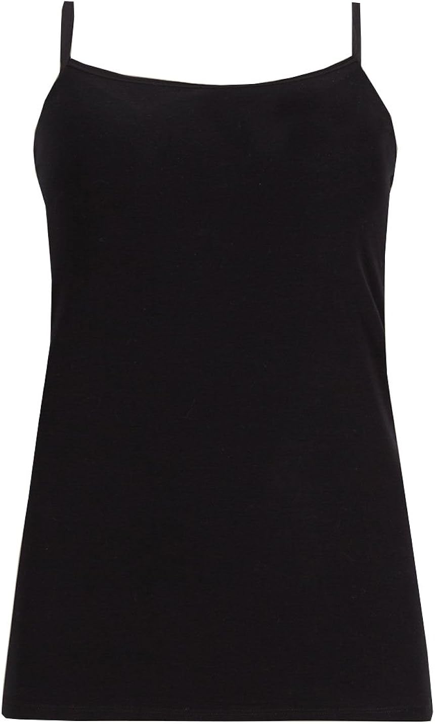 Marks And Spencer Ladies Cotton Rich Strap Secret Support Bra M S Vest 40f Cami Black Amazon Co Uk Clothing