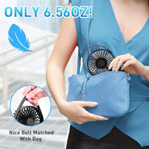 Mini Handheld Fan - Super Quiet, Up to 10 Hours, Portable Fan, Desk Desktop Table Cooling Fan with USB Rechargeable Electric Fan for Car Office Room Outdoor Household Traveling