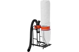 VEVOR 1.5 HP Dust Collector, 716 CFM, Portable Vortex Dust Collector, with 47 Gallon Collection Bag and Mobile Base, 220V, 34