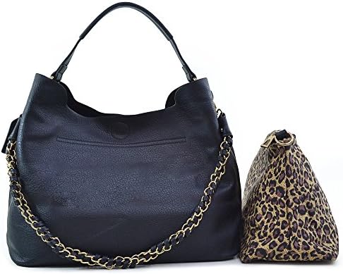 Dasein 2-in-1 Faux Leather Hobo with Organizer Bag - Black