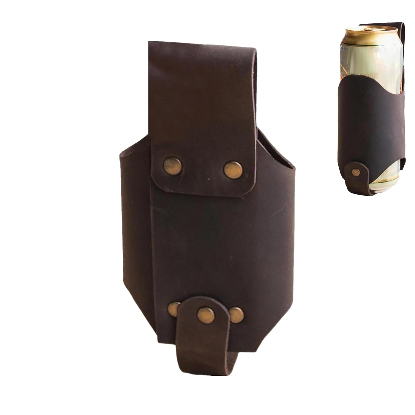Leather Beer Belt, Beer Holster Beer Bottle Holders, Beer Holster Belt Holder Beer Accessories for Beer Drinkers Lovers Outdoor Climbing Camping Hiking