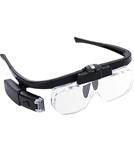 GABRIELLE Lunettes loupe frontale rechargeable avec lumière LED, mains