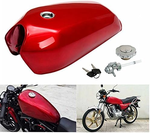 Red Motorcycle Fuel Gas Tank 9L Gal Cafe Racer Gas Capacity Can For Honda CG125 CG125S CG250