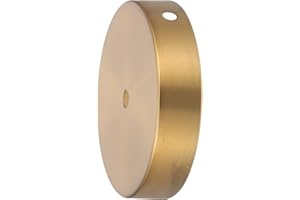 KALLORY DIY Metal Iron Round Lamp Base Copper Finish Table Light Stand Suitable for Living Room and Office