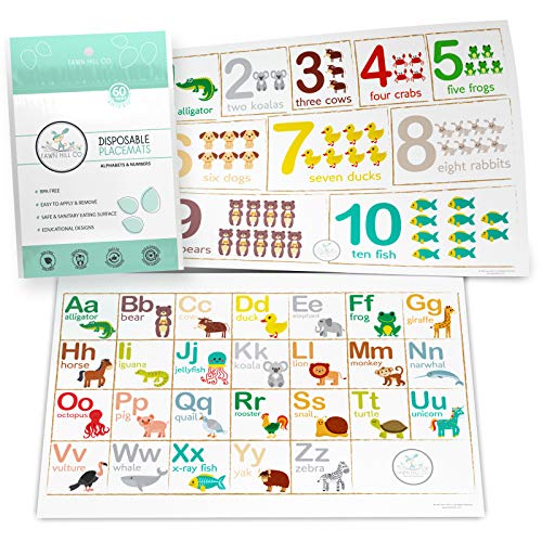 Fawn Hill Co. Disposable Placemats for Baby Peel & Stick on Adhesive