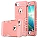iPhone 8 Case, iPhone 7 Case, LONTECT 3-piece Shock Absorbing Hybrid Defender Armor High Impact Resist Case Cover for Apple iPhone 8 iPhone 7 - Rose Gold