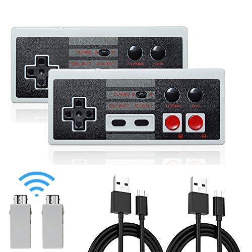 NES Classic Rechargeable Controller 2 Pack, Kyerivs Wireless Gamepad for Nintendo Mini NES Classic Edition, Wireless Joypad & Gamepads Controller