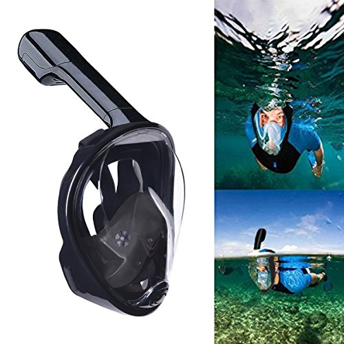 image for Henscoqi 180° Full Face Snorkel Mask,Anti-Fog and Anti-Leak Design/Ad
