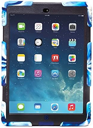 Mashy iPad 5 /iPad Air Case,Protective Cover + Scratchproof Screen Protector + Multiple Kickstand (Shockproof + Drop Resistance) - Navy+Black