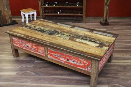 Couchtisch, Holz, Antik, Wohnzimmertisch, 150x80x45, Teak, Massiv