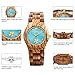 GBlife Wood Watch for Women, Lightweight Analog Quartz Wooden Wristwatch with Adjustable Wood Band/Mint Dial/Golden Pointers