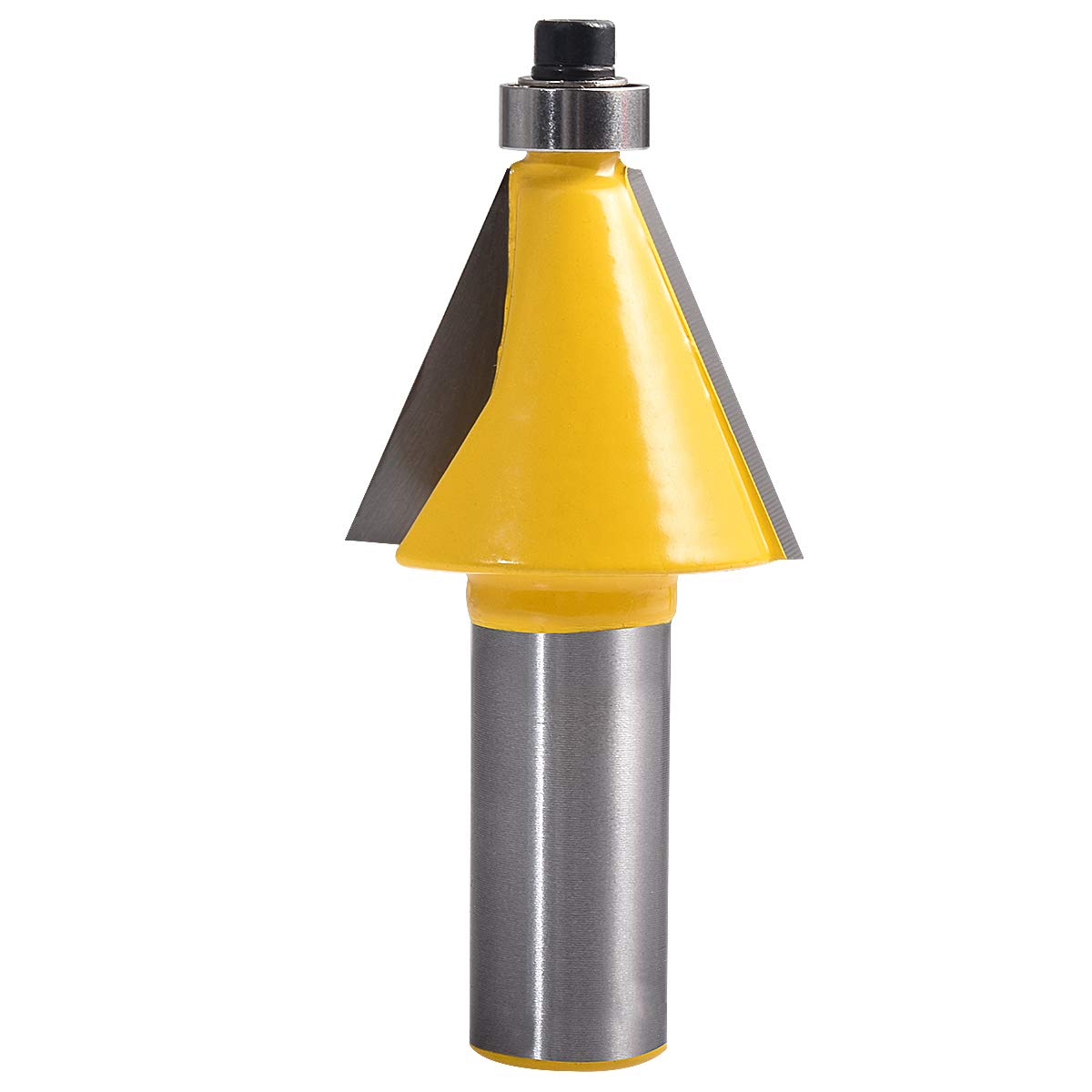 KATUR 22.55 Degree Chamfer and Bevel Edging Router Bit, Carbide Tipped Chamfer Router Bit with 1/2 Inch Shank, Woodworking Milling Cutter (1/2" Shank 22.5 Degree)