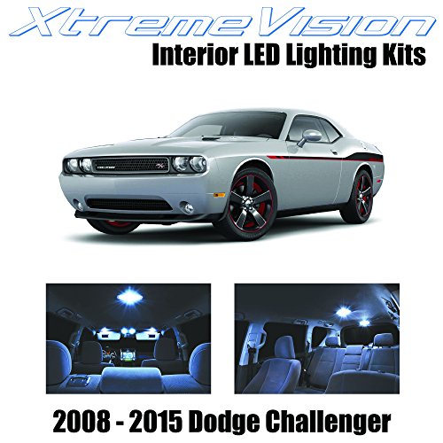 XtremeVision Dodge Challenger 2008-2015 (10 Pieces) Cool White Premium Interior LED Kit Package + Installation Tool
