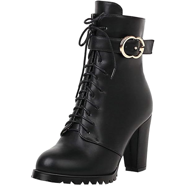 Botas De Tacón Grueso Para Mujer - Estilo Coreano, Altura 5.5 Cm, Punta Redonda - Ideales Para Otoño E Invierno, Cómodas Y Con Suela Antideslizante