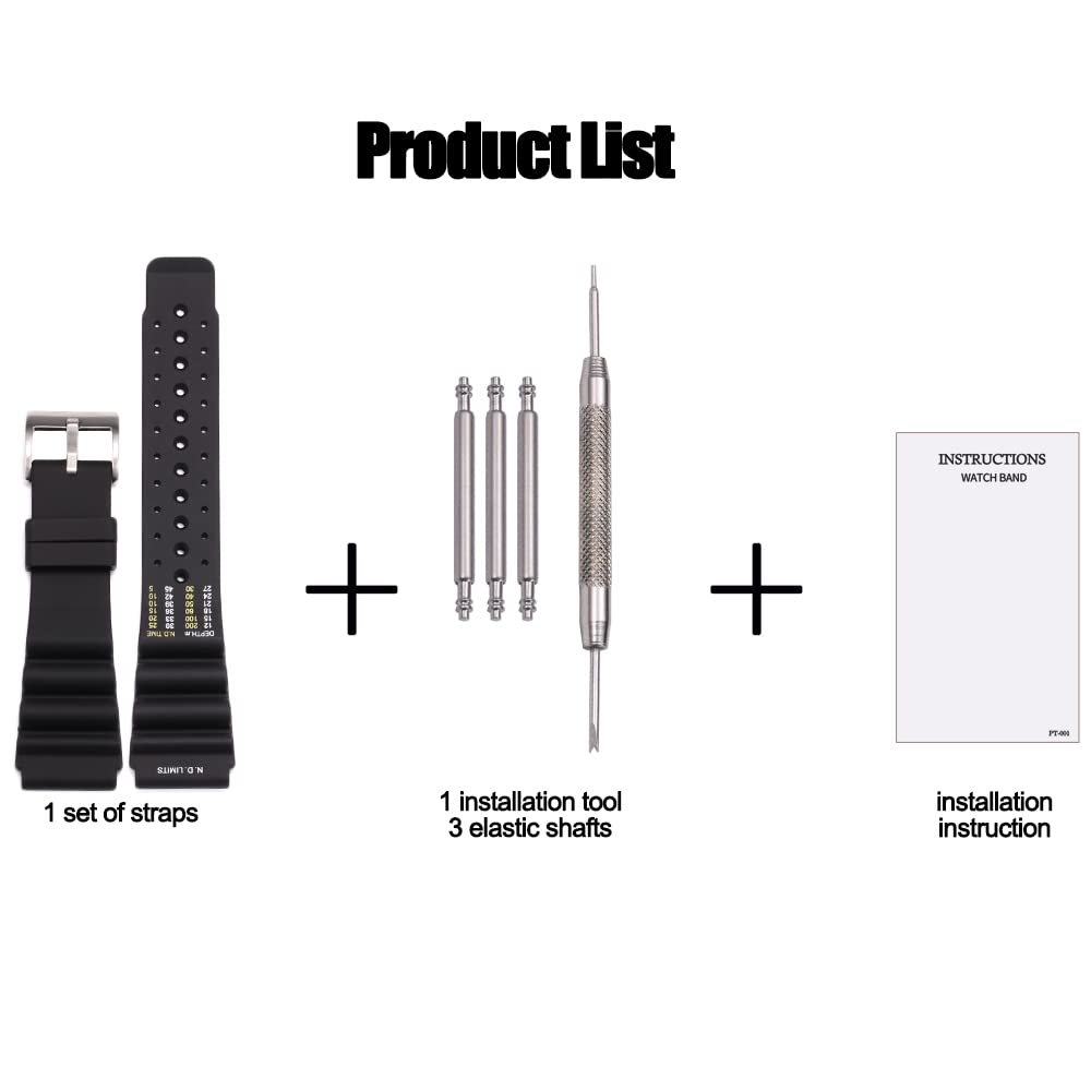 24mm Silicone Watch Band Compatible with Citizen Hyper Aqualand Duplex Promaster Men's Dive Strap Sport Waterproof Wristband