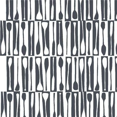 1 Yard - Small Gray Boat Paddles Nautical Fabric - Design By Lotta Jansdotter (Great for Quilting, Sewing, Craft Projects, Throw Pillows &amp; More) 1 Yard x 44"