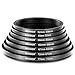 Neewer 7 Pieces Step-Down Adapter Ring Set Made of Premium Anodized Aluminum, Includes: 77-72mm, 72-67mm, 67-62mm, 62-58mm, 58-55mm, 55-52mm, 52-49mm-Black