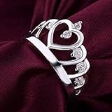 beautiful Fashion 925 Sterling silver women crown Austria Crystal Ring +Box R407