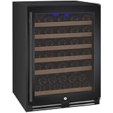 Allavino 24" Wide FlexCount II Tru-Vino 56 Bottle Single Zone Black Right Hinge Wine Refrigerator