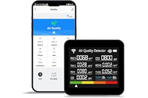 CIS 14-in-1 Air Quality Monitor, Indoor Temperature Sensors, Detect PM2.5/PM1.0/PM10/CO2/CO/TVOC/HCHO/Temperature/Humidity, Air Quality Meter for RV Home Office School Hotel