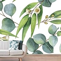 Wall Mural Flowers and Leaves Removable Self-Adhesive Wallpaper Wall Decoration for Bedroom Living Room - 66x96 inches