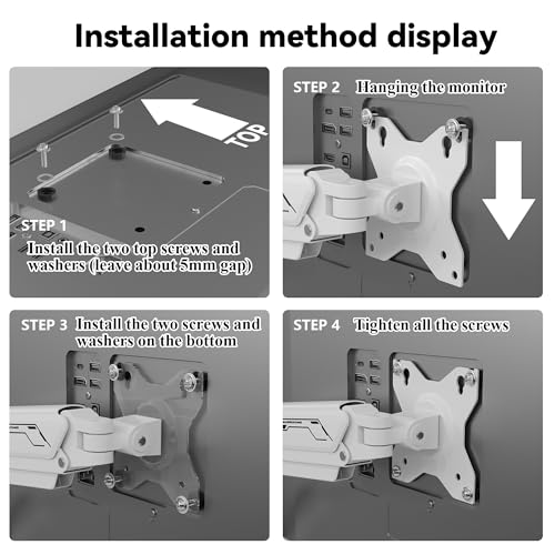 ETHU Single Monitor Arm, Adjustable Gas Spring Monitor Stand for 13-32 inch Monitor up to 9kg, Full Motion Computer Monitor Mount, LED/LCD Display Arm with VESA Pattern 75x75/100x100 Single Arm White