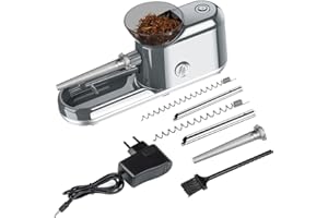 JOUGE Electric Cigarette Rolling Machine Automatic Roller Maker Portable Household Auto Cigarette Injector Machine 3 in 1 for King/Regular Slim 100s Size Cigarettes Pre Roll Cones (Gray)