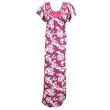 Kaftan Caftan Beach Wear Coverup Pink Floral Printed Dress Long Nighty Gown Large