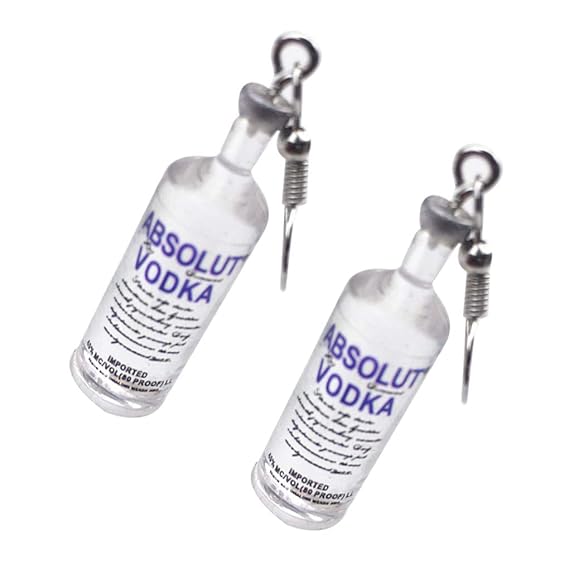  Tralntion Women Vodka Bottle Drop Earrings Funny