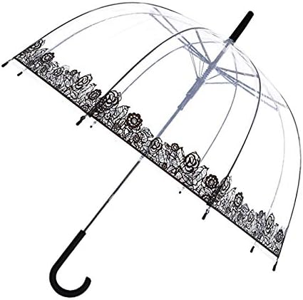 SMATI Umbrella Clear Dome See Through transparent birdcage stick (Flower theme) - Image 4