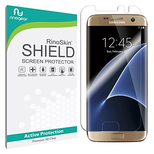 Galaxy S7 Edge Screen Protector (Edge-to-Edge) [Military-Grade] RinoGear Premium HD Invisible Clear 