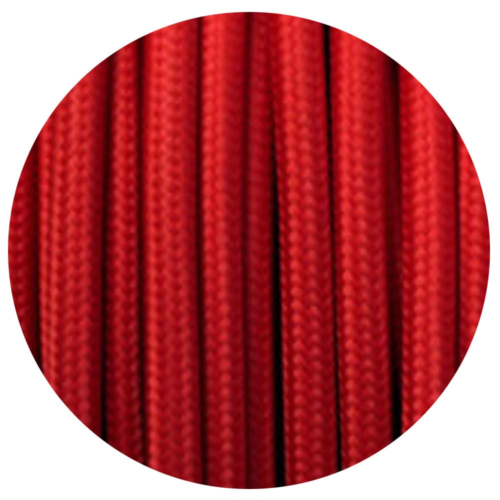 LEDSone Italian Red Coloured 5 Meter Vintage 3 Core Round Electric Cable Fabric Covered Wire Italian Braided 0.75 mm Electrical Cable Flexible Wire for Lighting Other Appliances