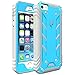 POETIC Revolution X-form Design Shock Resist Hybrid Back Case with Built-In Screen Protector for iPhone SE / 5S / 5 – Blue/Gray