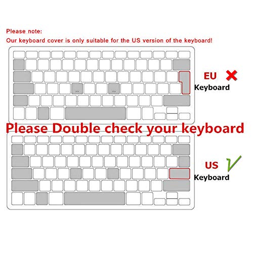 YMIX MacBook Keyboard Cover - Washable Silicone Keyboard Cover for MacBook Pro 13 (A1706) & Pro 15 (A1707) with Touch Bar - Showa Sea