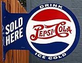 Pepsi Cola Sold Here Double Sided Vintage Style Flange Sign
